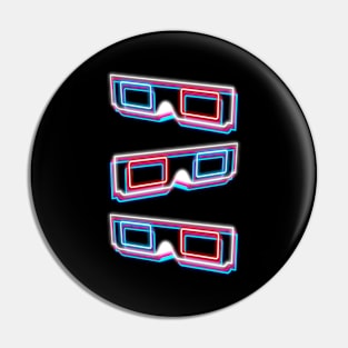 Neon 3D Glasses Pin