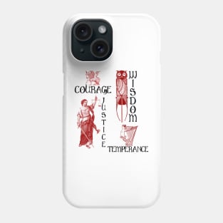 Stoic Philosophy 4 Cardinal Virtues Phone Case