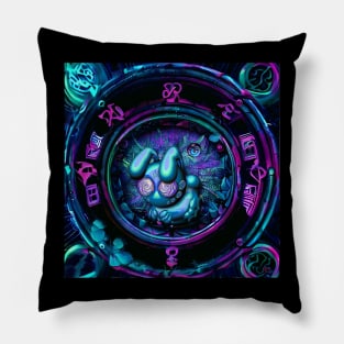 Blau glitch bunny 2.0 Pillow