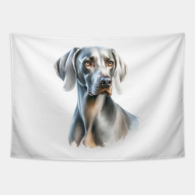 Weimaraner Watercolor Painting - Beautiful Dog Tapestry by Edd Paint Something