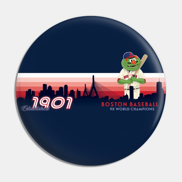 Sox - 2019 Boston Championship Series Mascot Graphic T-Shirt Pin by bkumm66