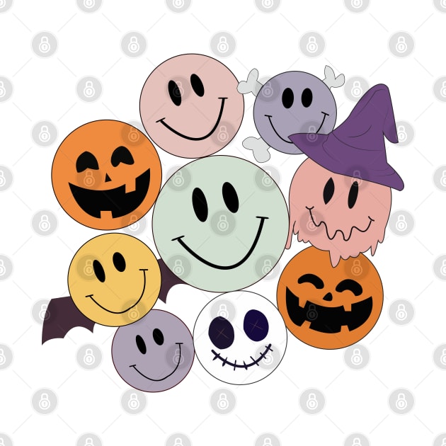 Fun Halloween design with emojis. Nice. Colorful by Ideas Design