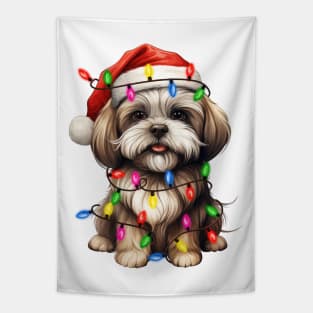 Christmas Lhasa Apso Tapestry