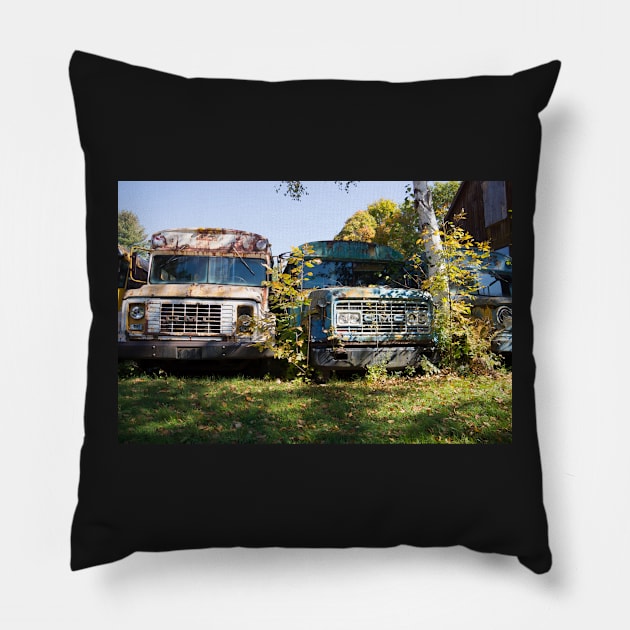 the old buses Pillow by sma1050