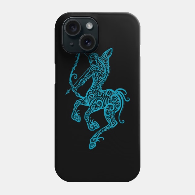 Blue Sagittarius Zodiac Sign Phone Case by jeffbartels