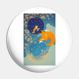 Flower Floral Fox Yoga Beauty Pin