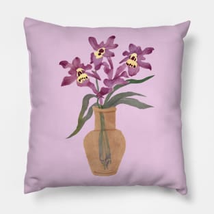 Cute Watercolor Western Australian Orchids Pillow