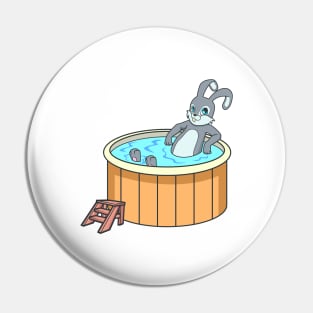 Bunny in hot tub Pin