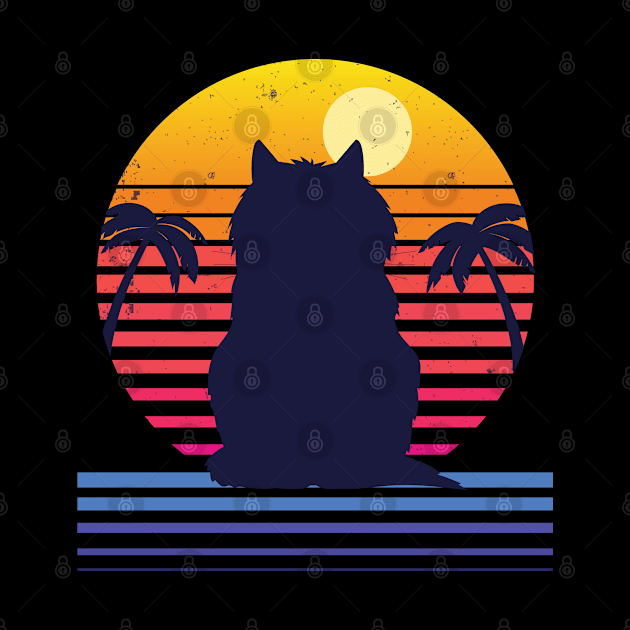 Retro Cat Life at the beach by edmproject