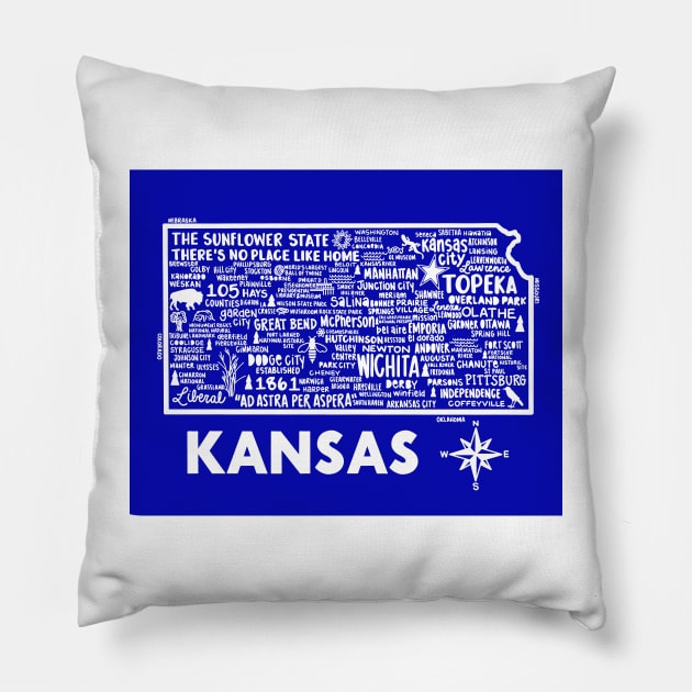 Kansas Map Pillow by fiberandgloss