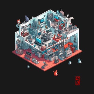 isometric cat office T-Shirt