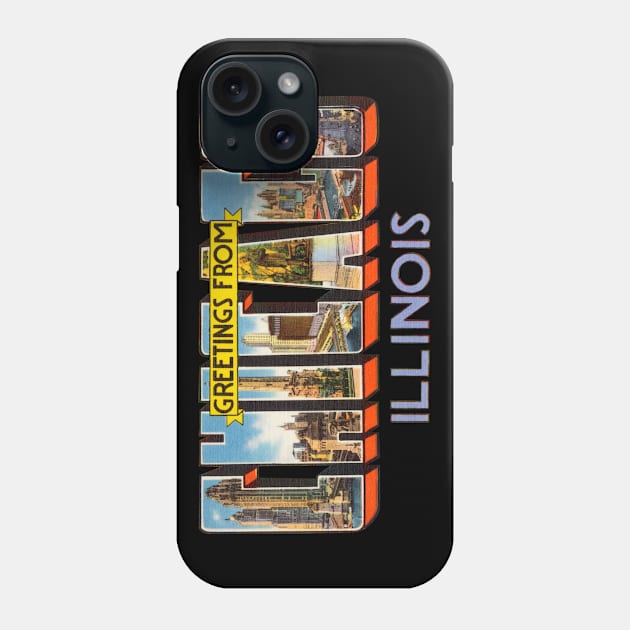 Greetings from Chicago Illinois Phone Case by reapolo