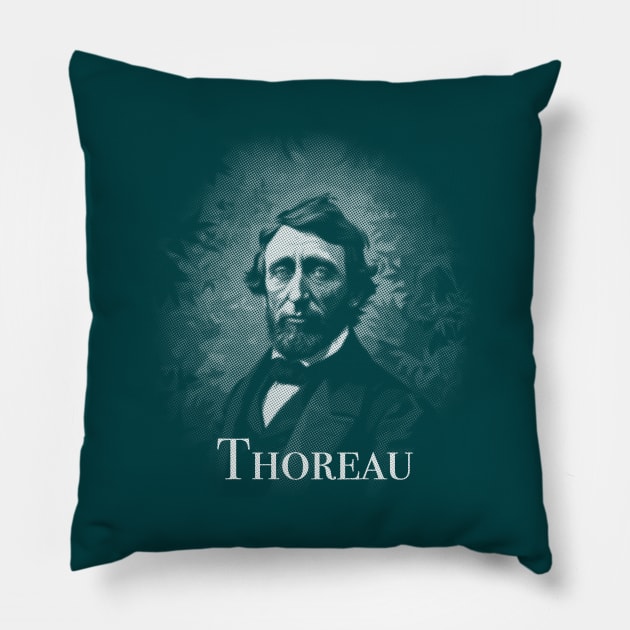 Thoreau (Monochrome) Pillow by WickedAngel