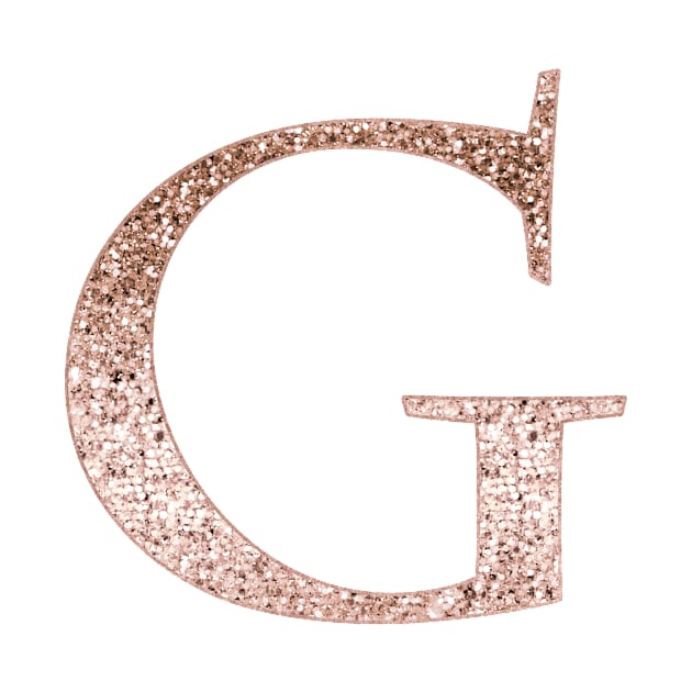 G rose gold glitter monogram letter by RoseAesthetic