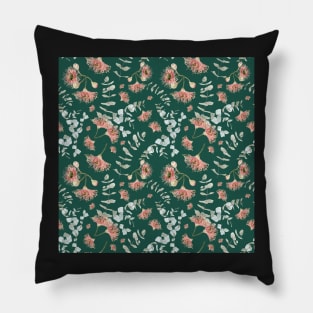 Australian Native Flowers - Eucalyptus and Gumnuts Pillow