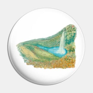 Emerald colored waterfall Pin