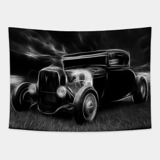 1929 - Ford Model A - Hot Rod - black white 02 Tapestry