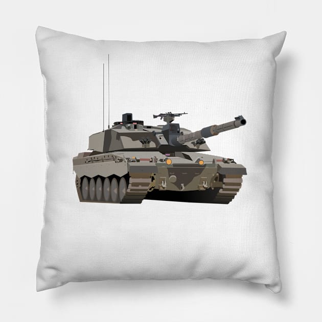 Challenger 2 British Battle Tank Pillow by NorseTech