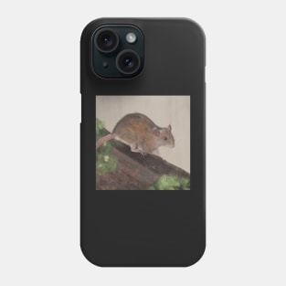 Wild Rat on Mossy Log Phone Case