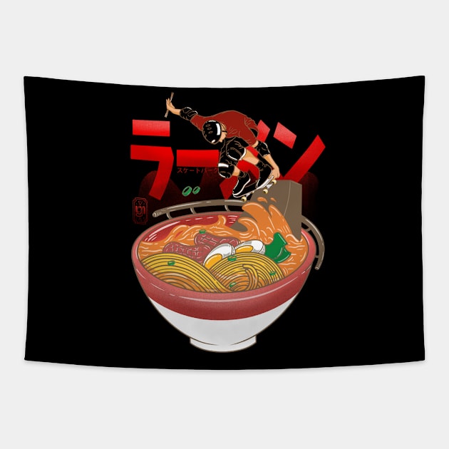 Skatepark Ramen Tapestry by Artthree Studio