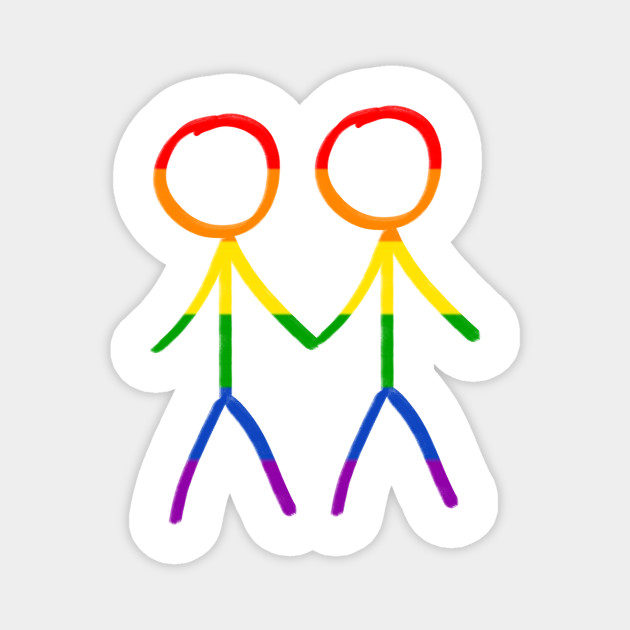 Stick Figure Drawing Of Two Gay Men Holding Hand In Rainbow Colors For Pride Gay Stick Figure Magnet Teepublic Close up of hands with knive carving wood. stick figure drawing of two gay men holding hand in rainbow colors for pride