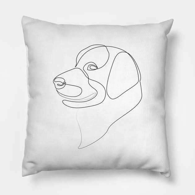 Labrador Retriever - one line drawing Pillow by addillum