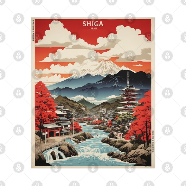 Shiga Japan Travel Vintage Tourism Poster by TravelersGems