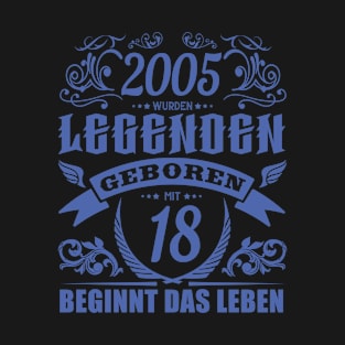 Geschenke zum 18. Geburtstag Jahrgang 2005 Sprüche T-Shirt