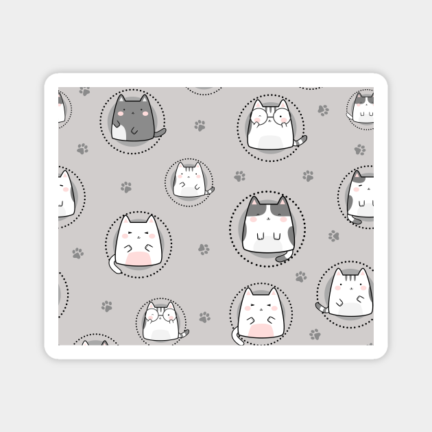 Kawaii Cat paw prints Kawaii Cat Gift TeePublic