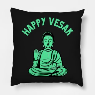 Happy Vesak Buddha Pillow