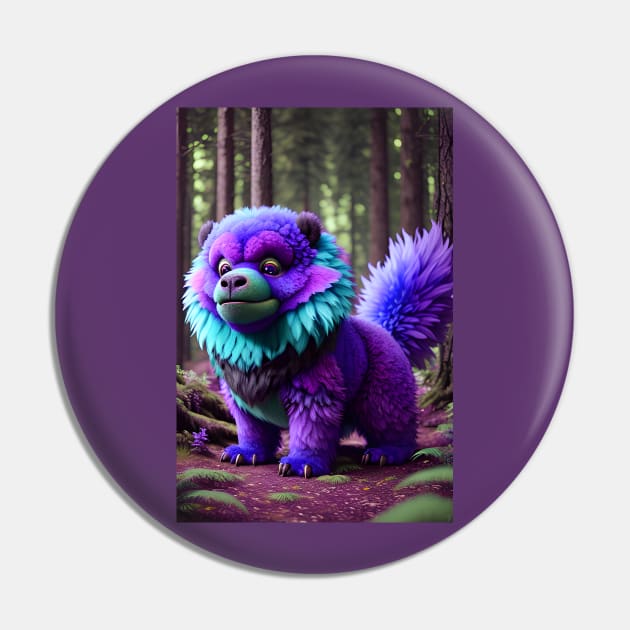 Cute Fluffy Monster 003 Pin by PurplePeacock