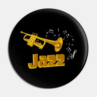 Jazz Trumpet Music Notes Musicians Pin