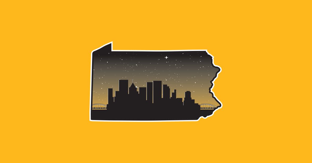 Pittsburgh Steelers City Skyline State outline 