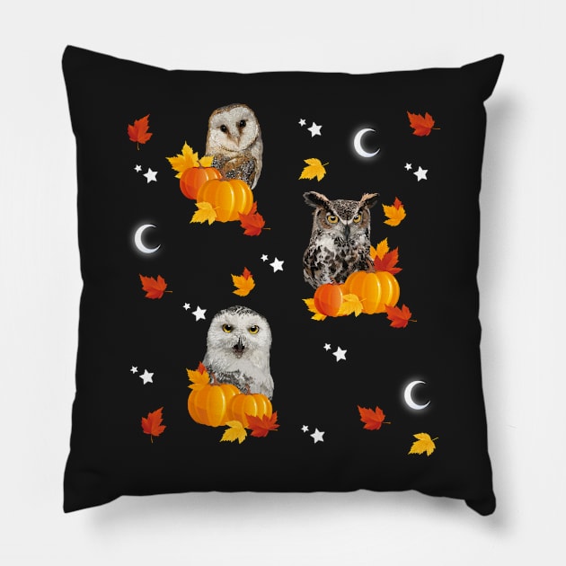 Owls halloween Pillow by obscurite