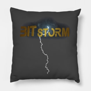 Bit Storm Logo with Clouds Pillow