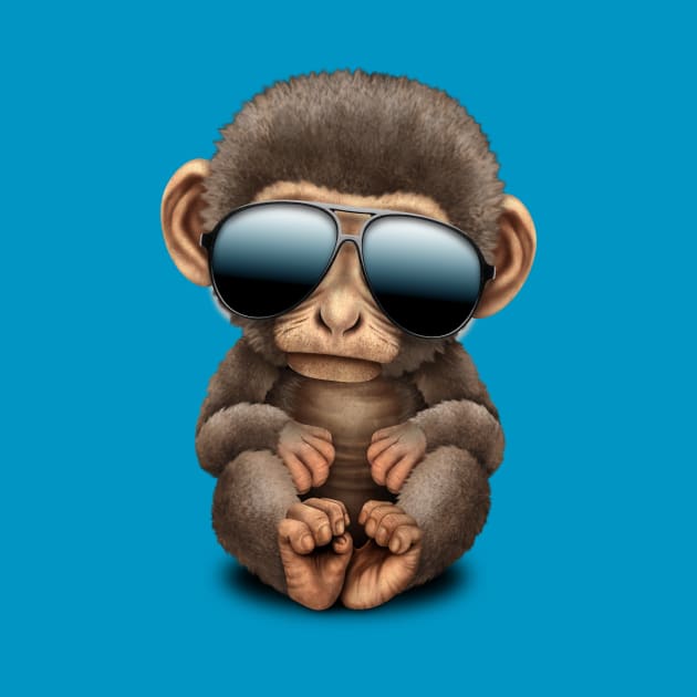 Cute Baby Monkey Wearing Sunglasses by jeffbartels