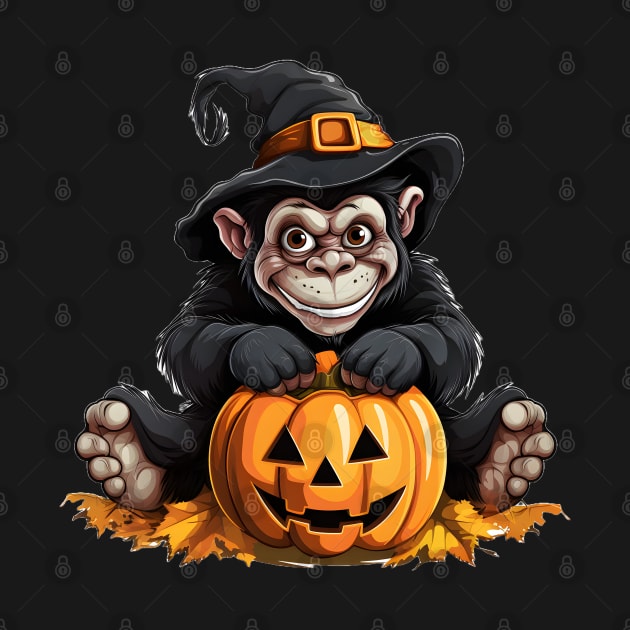 Halloween Pumpkin Monkey by Merchweaver