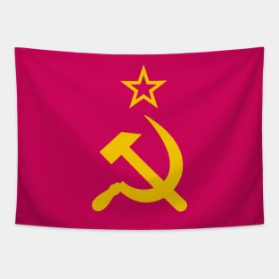 Soviet Symbols Star, Hammer And Sickle Tapestry