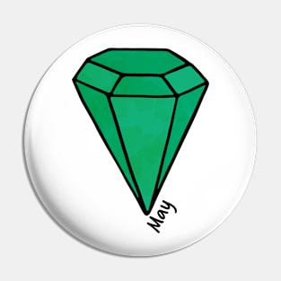 May Emerald Birthstone Pin