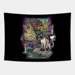 Cats, Books and Coffee Tapestry