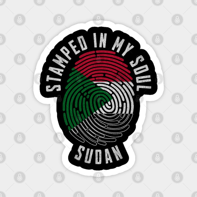Stamped in My Soul Sudan Flag Design Sudanese Pride Magnet by Yesteeyear