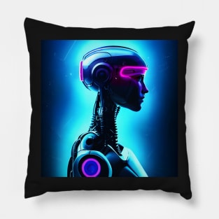 Futuristic cyberpunk robot | 1 Pillow