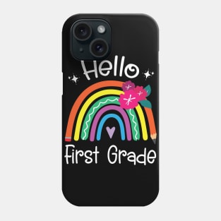 Hearts Pencil Rainbow Student Back School Hello First Grade Phone Case