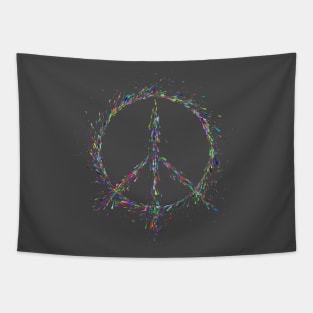 Colourful Painted Peace Sign Tapestry