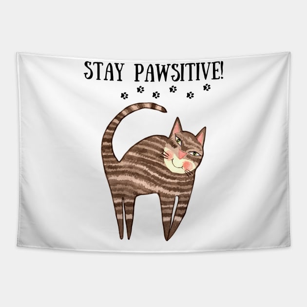 Stay pawsitive Tapestry by Mission Bear