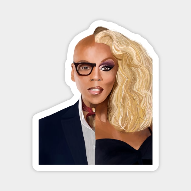 Rupaul Illustration Magnet by AngelaGutierrezGraphicDesign