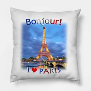 Bonjour!  I Love Pairs Pillow