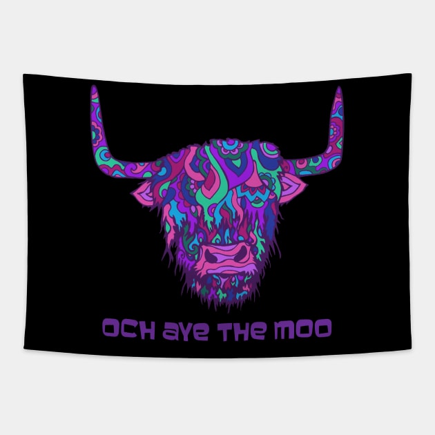 Scottish Highland Cow - Och Aye The Moo Tapestry by TimeTravellers