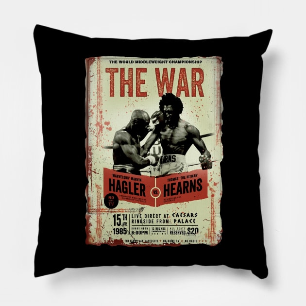 Marvelous marvin hagler vs hearns Pillow by ZEROHANA