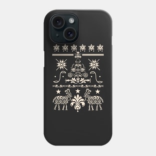 Vintage Christmas Gothic Pagan Yule Goat Evergreen Tree Fair Isle Pattern Phone Case